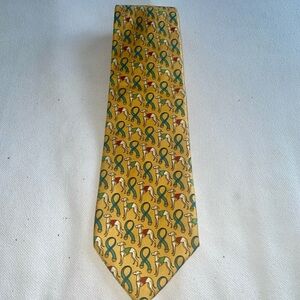 Jos.A.Bank Yellow Silk Tie with Greyhounds Executive Collection USA EUC